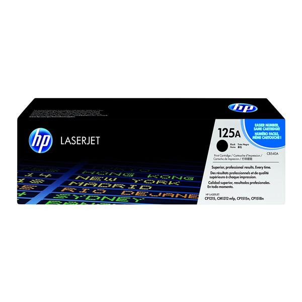 HP 125A Black Original Toner Cartridge (CB540A) Ea