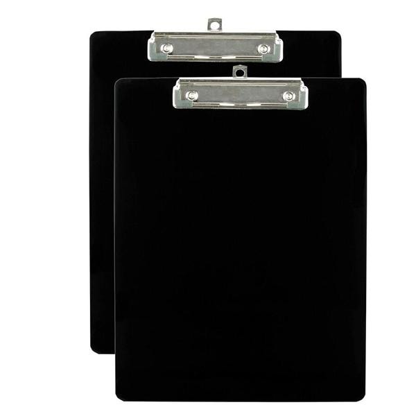 Plastic Clipboards Letter-Size Black 2/Pk