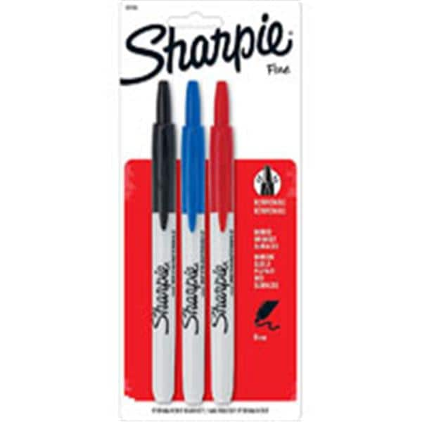 Sharpie Retractable Permanent Markers Fine Point Assorted 3/Pack 3/Pk