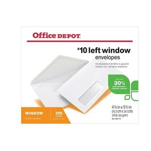 Window Envelope Bottom Left #10 4 1/8 in x 9.5 in White 250/Pack 250/Pk