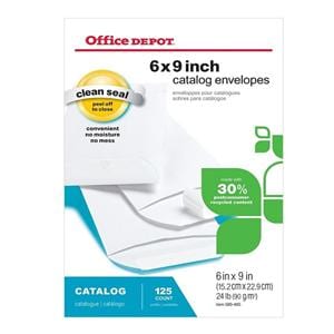 Clean Seal Catalog Envelopes 6 in x 9 in White 125/Pk