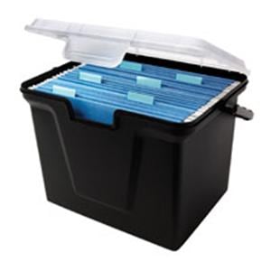 Portable File Box 10 11/16 in x 14 11/16 in x 10 3/8 in Ea