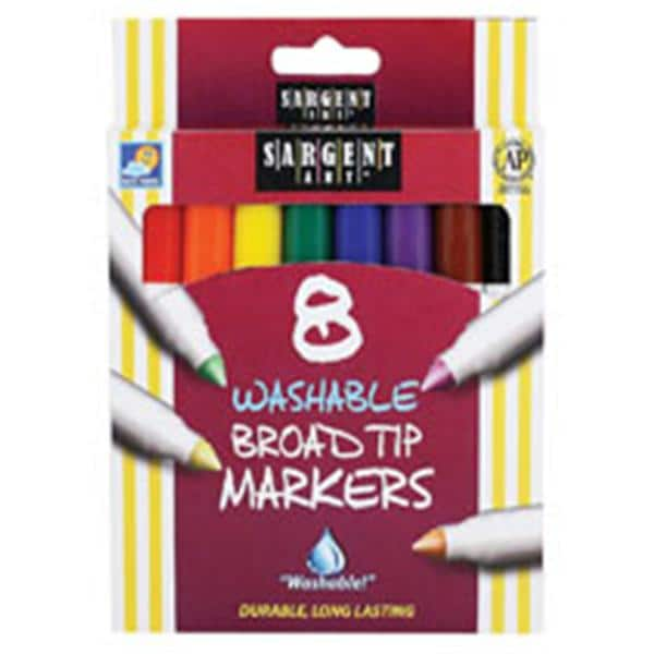 Sargent Art Washable Markers Broad Tip Assorted Colors 8/Box 8/Pk