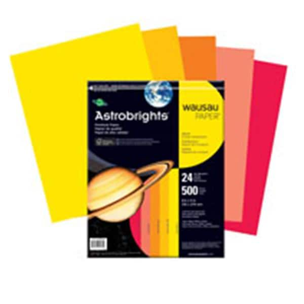 Astrobrights Paper 8.5 in x 11 in 24 Lb Assorted 500/Ream 500/Pk