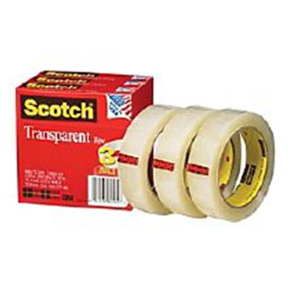 Scotch Transparent Tape 3 in Core 1 in x 2592 in 3/Pack 3/Pk