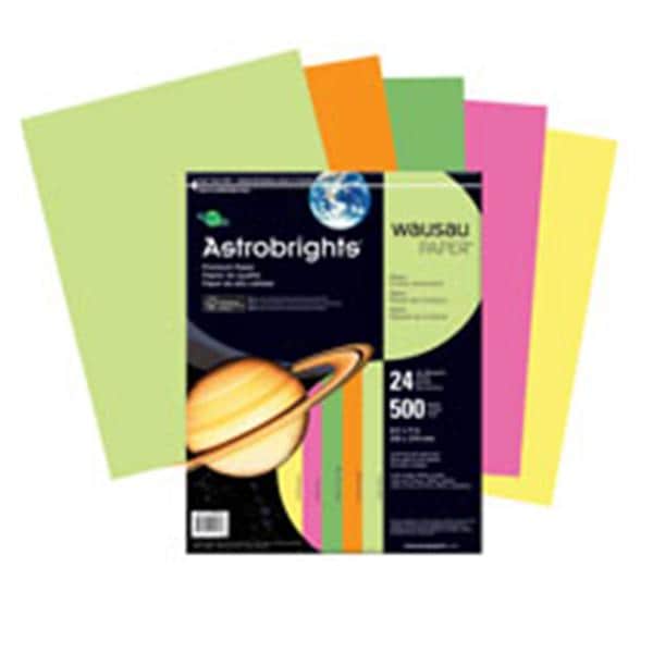 Astrobrights Paper 8.5 in x 11 in 24 Lb Assorted 500/Ream 500/Pk