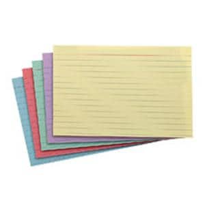 Index Cards Ruled 4 in x 6 in Assorted Colors 100/Pk