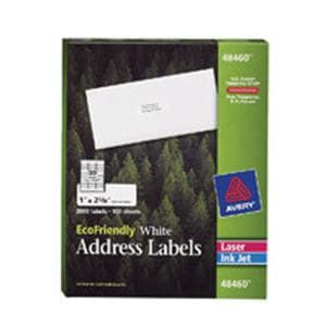 White Inkjet Laser Address Labels 1 in x 2 5/8 in 300/Pack 3000/Bx
