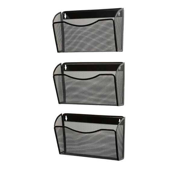 3-Pack Hanging Wall File 33.5 in x 14 in x 6.625 in Black 3/Pack Ea