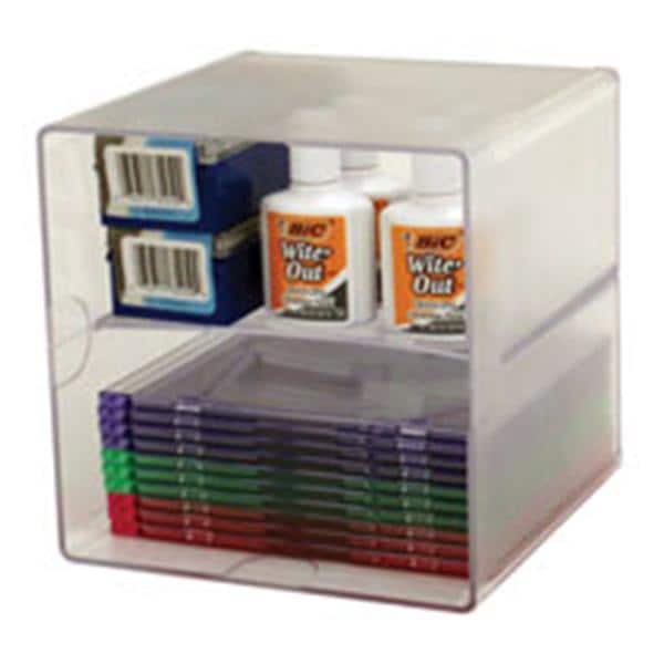 Deflect-O Stackable Cube With 2 Shelves 6 in x 6 in x 6 in Clear Ea