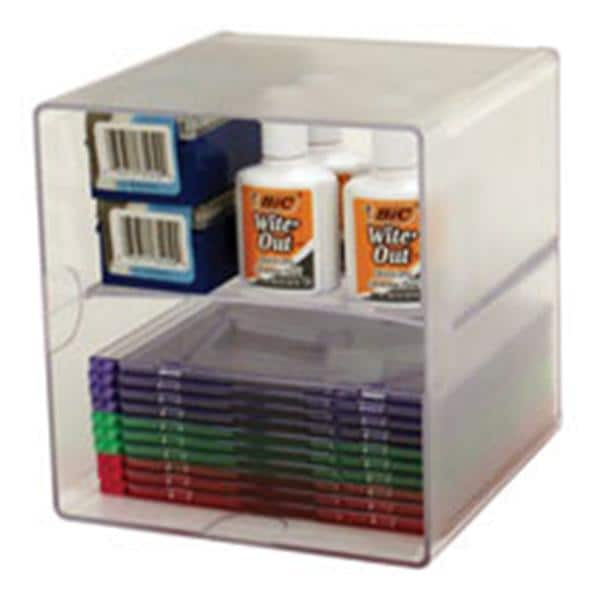 Deflect-O Stackable Cube With 2 Shelves 6 in x 6 in x 6 in Clear Ea