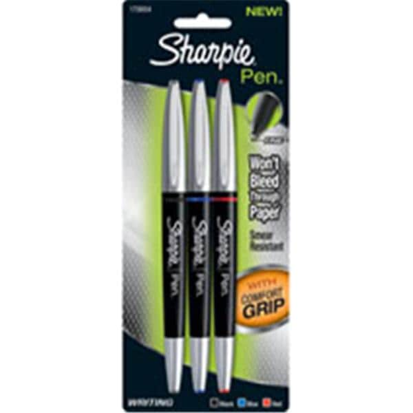 Sharpie Soft-Grip Pen Fine Point 0.3 mm Assorted 3/Pack 3/Pk