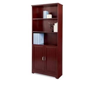 Magellan Collection 5-Shelf Bookcase With Doors Classic Cherry Ea