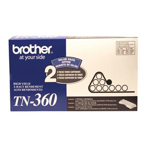 Brother TN-360 Black Toner Cartridges 2/Pack 2/Pk