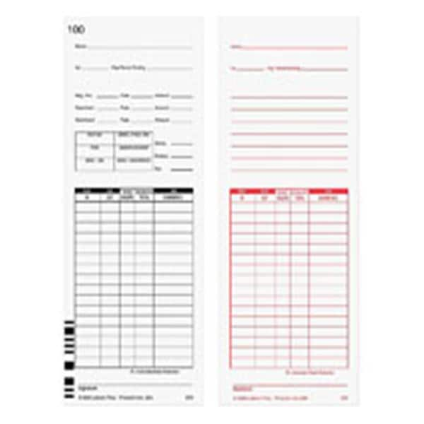 Time Cards Numbered 1-100 2-Sided 3 3/8 in x 9 in White 100/Pack 100/Pk