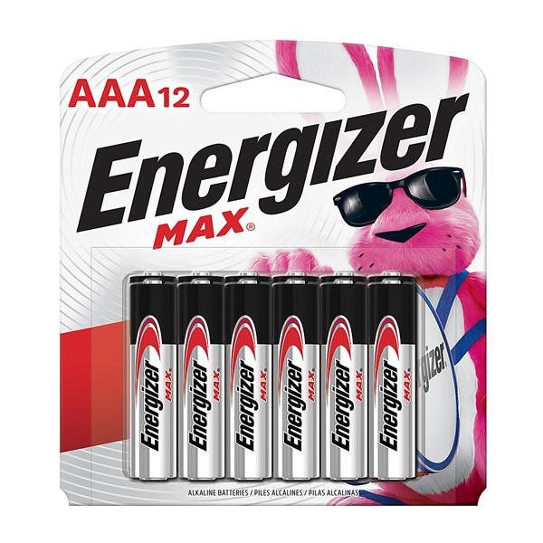 Energizer Max Alkaline AAA Batteries 12/Pack 12/Pk