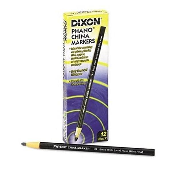 Dixon Phano China Marker Black 12/Pk