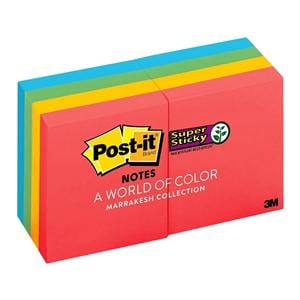 Post-it 2 in x 2 in Sticky Note Electric Glow 90 Note/Pad 8/Pack 8/Pk