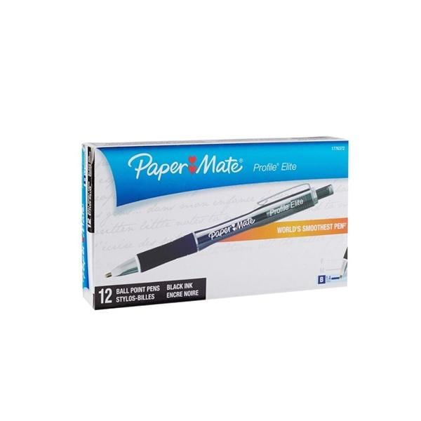 Profile Retractable Ballpoint Pen Bold Pt 1.4 mm Black 12/Pack 12/Pk