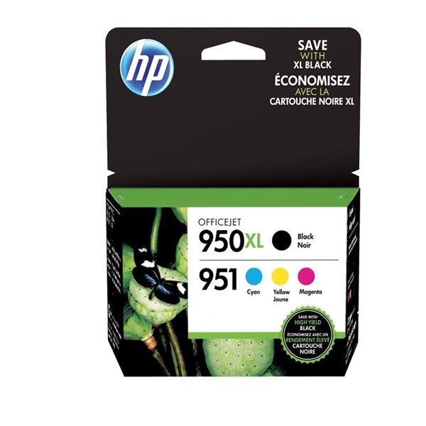 HP 950XL/951 Black/Color Original Ink Cartridges (C2P01FNM) 4/Pk