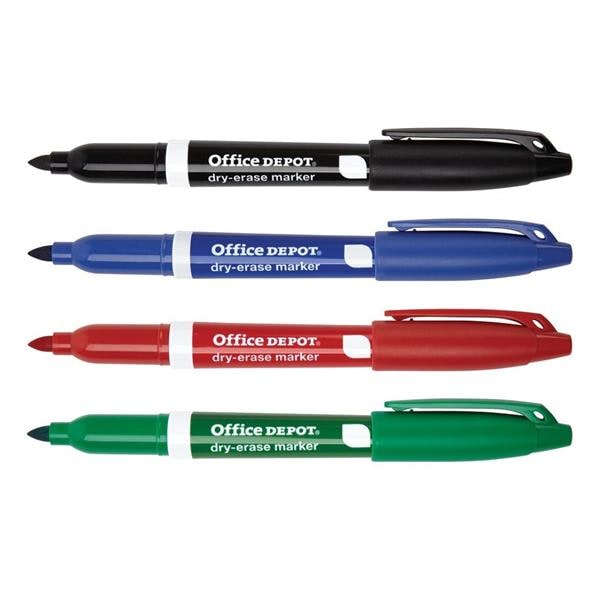 Pen-Style Dry-Erase Marker Fine Point Assorted 4/Pack 4/Pk