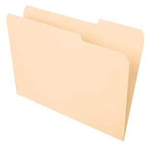 File Folder 1/3 Tab Right Cut Letter Size Manila 100/Pack 100/Bx