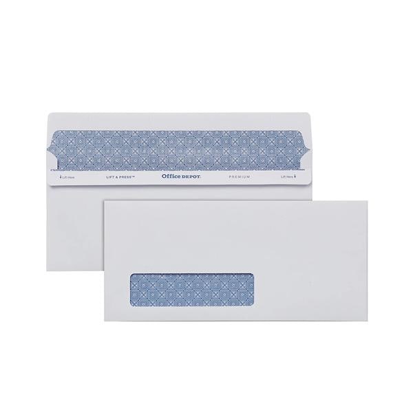 Lift & Press Winow Envelope #10 4.125 in x 9.5 in White 500/Pack 500/Bx