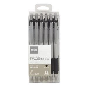 Foray Retracting Ballpoint Pens Needle Pt 0.7 mm Black 12/Pack 12/Pk