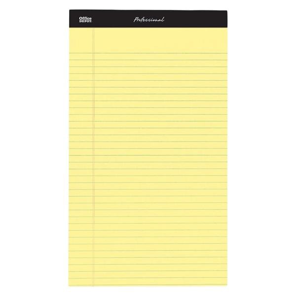 Pro Legal Pad 8.5 in x 14 in Canary Legal 4 Pads/Pack 4/Pk