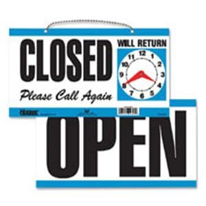 U.S. Stamp & Sign "Open/Closed" Sign 6 in x 11 1/2 in Ea