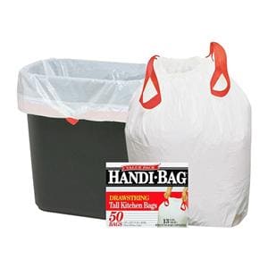 Trash Bags Drwstrg Wht 13 Gal 50/Bx 50/Bx