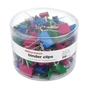 Office Depot Binder Clip Combo Pack Assorted Sizes and Colors 200/Pk