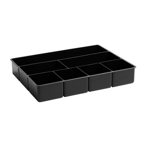 Rubbermaid Drawer Organizer Tray 7 Compartments Black Plastic Ea