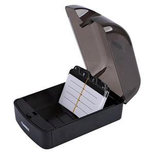 Lorell Desktop Card File 350 Card Black/Clear Ea