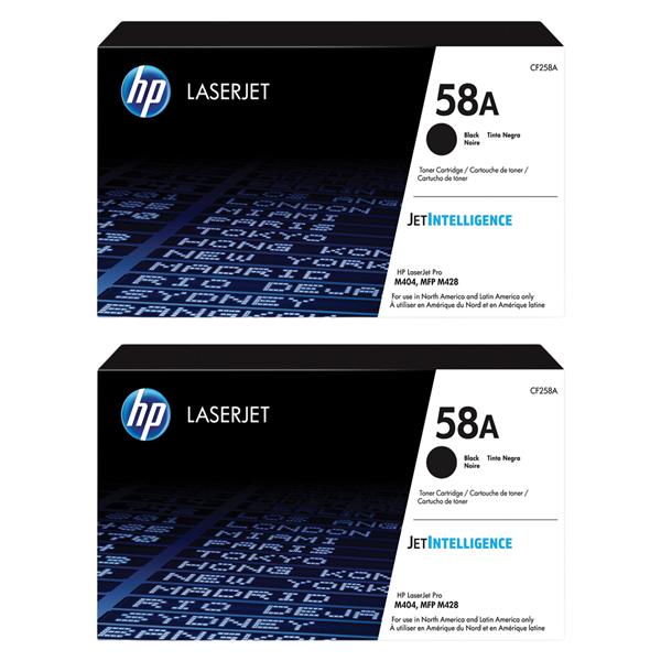 HP Laserjet 58A Black Toner Cart (CF258A) 2/Pk