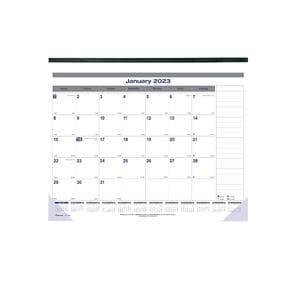 Blueline Mnthly Dsk Pd Calendar, 22x17/50% Rcycl/Blu/Wht/Jan-Dec 2023 Ea