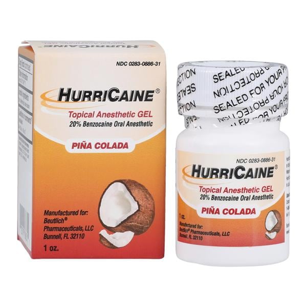 HurriCaine Topical Anesthetic Gel Pina Colada 1oz/Jr