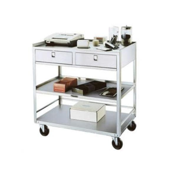 Utility Cart 16-3/4x18-3/4x35" (4) Caster (2) Drawer