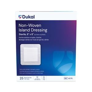 Caliber Cotton Island Dressing 6x6" Sterile Adhesive Absorbent LF