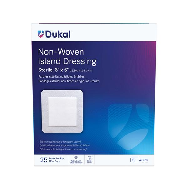 Caliber Cotton Island Dressing 6x6" Sterile Adhesive Absorbent LF