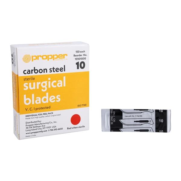 Carbon Steel Sterile Surgical Blade #10 Disposable 150/Bx