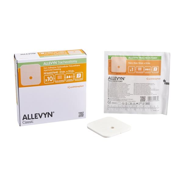 Allevyn Tracheostomy Hydrcllr Fm Tracheostomy Dressing 3.5x3.5 Strl NAdhr Abs