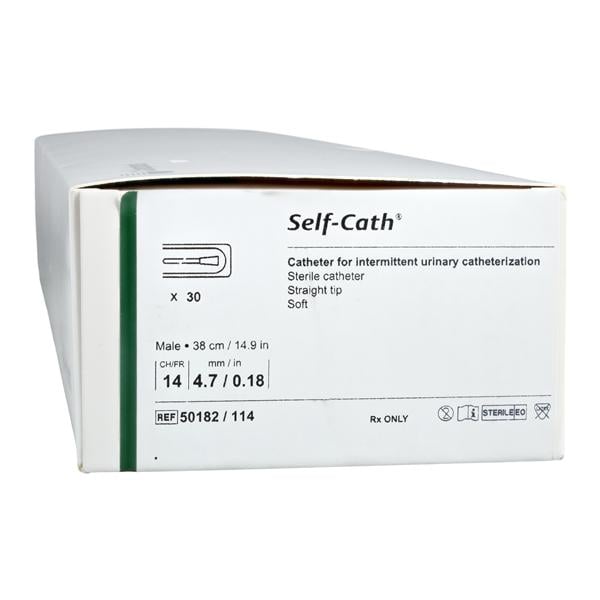 Self-Cath Catheter Intermittent 14Fr Straight Tip 1% Silicone 16" 30/BX