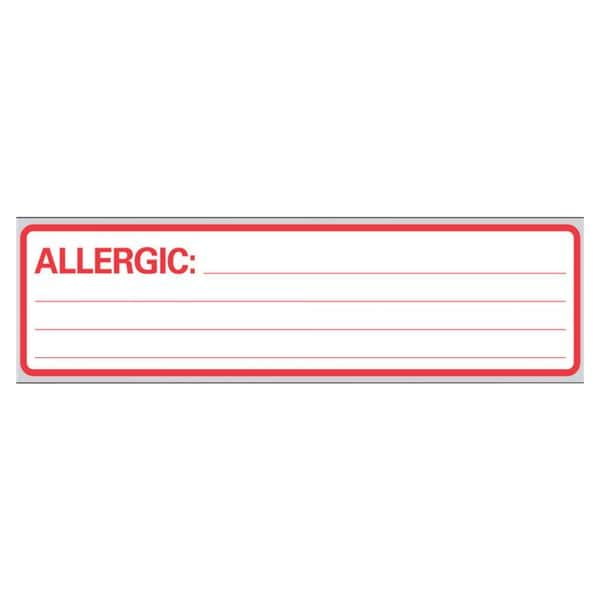 Label Allergy Red/white 200/RL 1RL/BX 1RL/BX