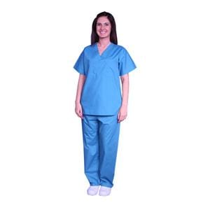 Scrub Shirt 1 Pocket Set-In Short Sleeves 4X Large Teal Unisex Ea