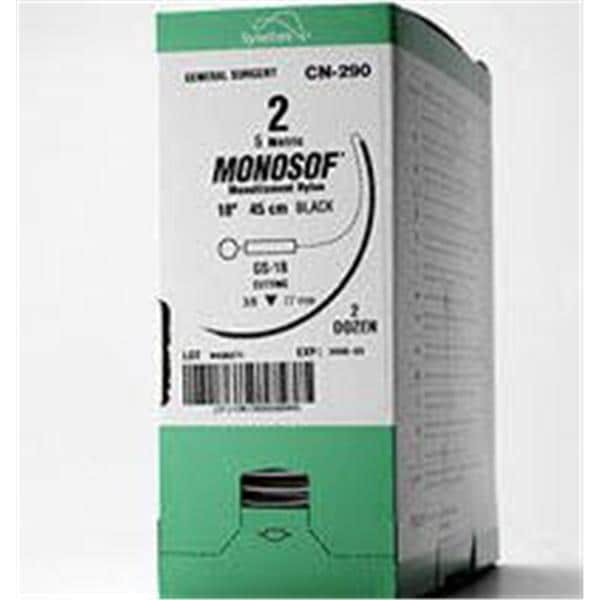 Monosof Suture 8-0 5" Nylon Monofilament MV-135-5 Black 12/Ca