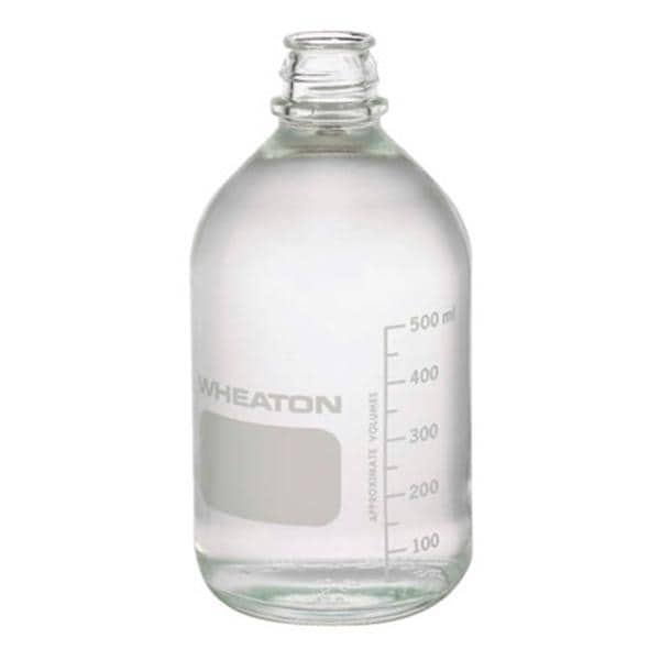 Wheaton Media Bottle Borosilicate Glass Clear 500mL 24/Pk