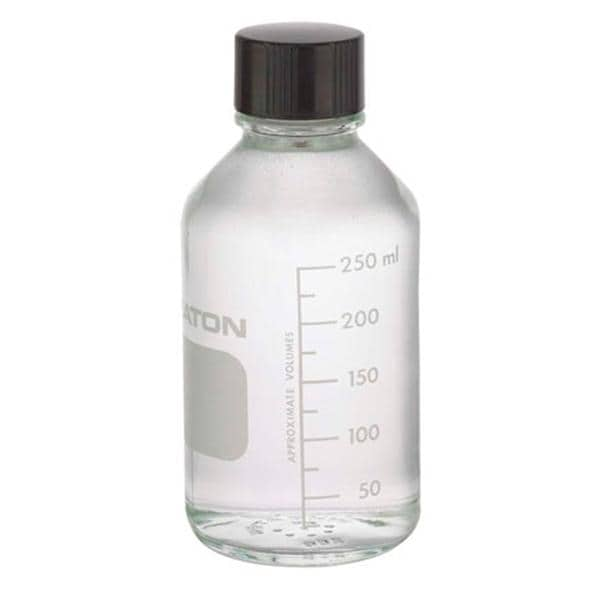 Wheaton Media Bottle Borosilicate Glass Clear 250mL 48/Pk