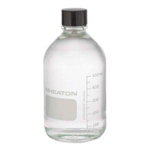 Wheaton Media Bottle Borosilicate Glass Clear 500mL 24/Pk