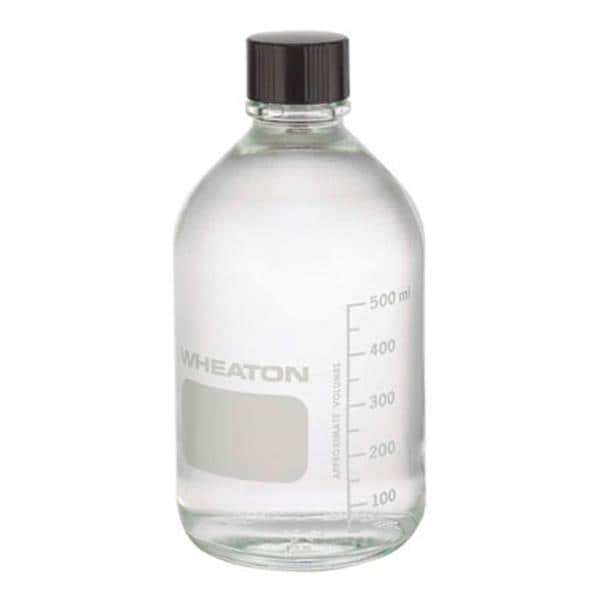 Wheaton Media Bottle Borosilicate Glass Clear 500mL 24/Pk